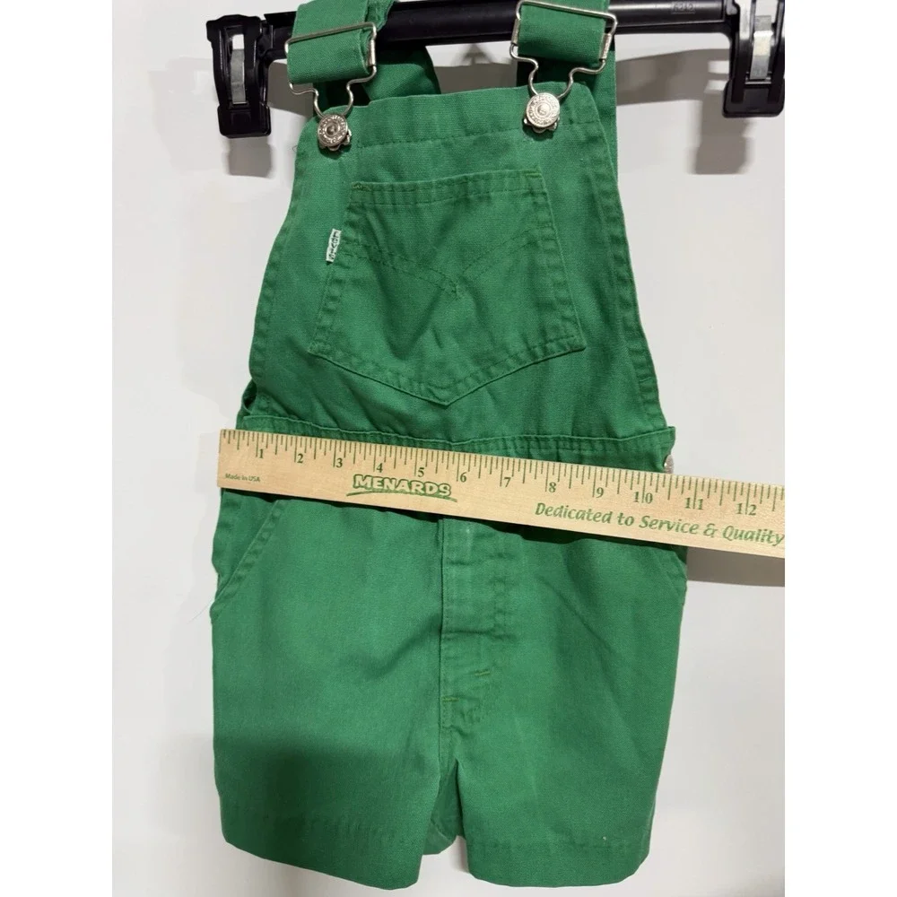 Vintage Little Levis Overalls Green 90s Sz 12 Mo? VTG Levi's Fast Shipping Read